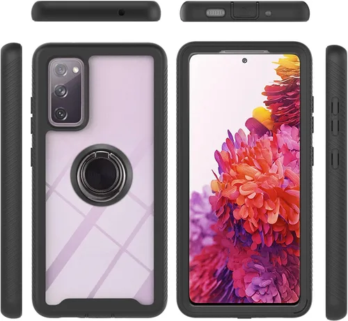Vista 43 de Funda compatible con Xiaomi Poco X3 NFC, compatible con Xiaomi Poco X3 Pro/Poco X3 Ring Stand 3 en 1, color negro