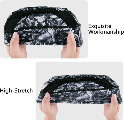 Vista 29 de Gorro con forro para casco de calavera, malla de enfriamiento para hombres y mujeres, se adapta debajo de los cascos