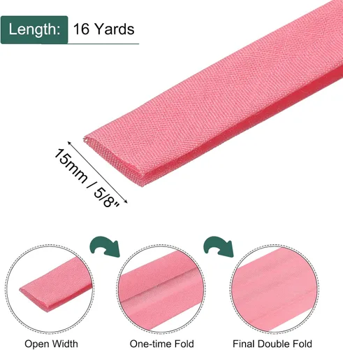Vista 159 de MECCANIXITY Cinta al bies de doble pliegue de 1/2 pulgada de poliéster continuo a granel para costura, costura, dobladillo, encuadernación y Beige