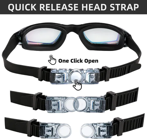 Vista 4 de LOCONHA Swim Goggles, 2 Pack Swimming Goggles Anti Fog No Leaking For Adult Women Men Youth