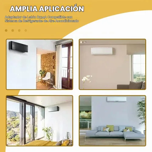 Vista 7 de Adaptador de latón R134A, adaptador de tanque de refrigerante de freón hembra de 1/4 pulgadas macho a 1/2 pulgada hembra con núcleo de válvula