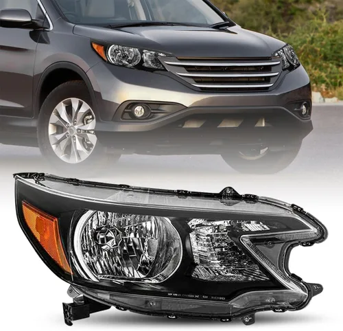 Vista 12 de JSBOYAT Conjunto de Faros Delanteros de Reemplazo para Honda CR-V 2012-2014 Faro Delantero Lámpara Halógena con Bombillas, Carcasa Negra con Carcasa