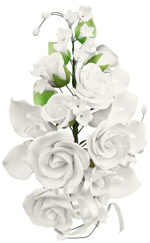 Vista 16 de O'Creme Aerosol de Flor de Masa de Goma, Rosa Blanca 6x8 - Flores Comestibles para Decorar Pasteles - Decoraciones de Flores para Tartas, Caramelos