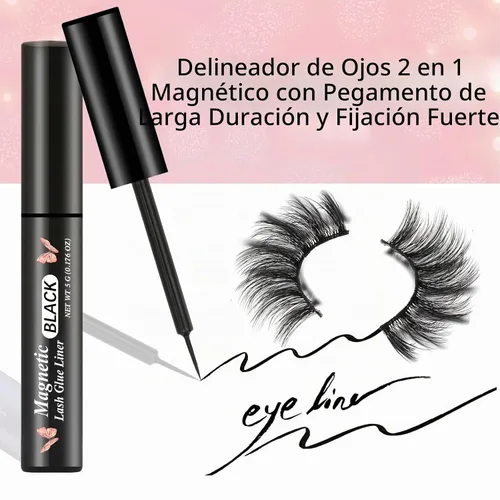 Vista 3 de Delineador de ojos magnético de 3 tubos para pegamento magnético para pestañas - Paquete negro