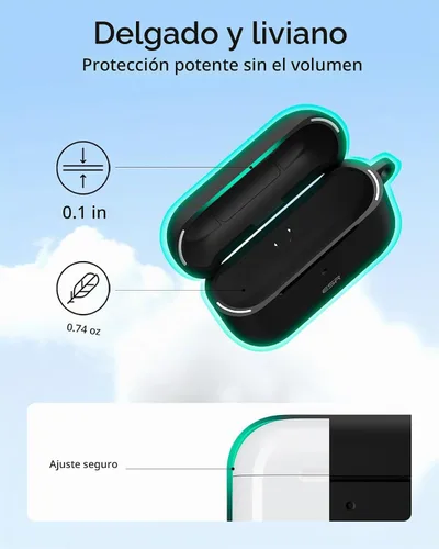 Vista 6 de ESR Funda para AirPods Pro 2, Compatible con Funda de Airpods Pro de 2ª Generación (2023/2022/2019), Compatible con MagSafe, Bloqueo Magnético