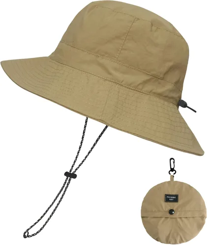 Vista 10 de NPQQUAN Sombreros de pescador para el sol para hombre, sombrero plegable Beige