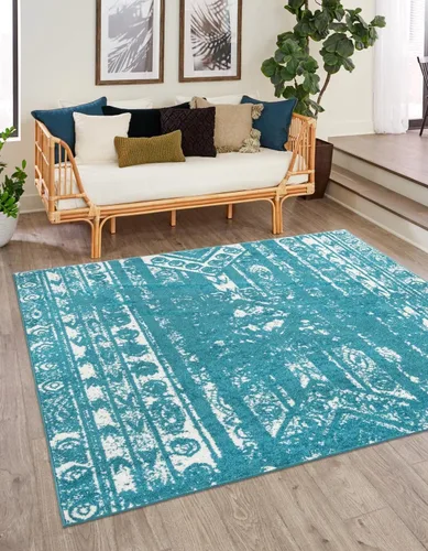 Vista 37 de Unique Loom Lennon Collection - Alfombra de área Zal (2 pies x 3 pies 1 pulgada, rectangular, gris y marfil)