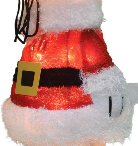 Vista 8 de ProductWorks Adorno navideño para interiores/exteriores con Snoopy de Peanuts preiluminado en abrigo de Santa y astas para patio, exhibición