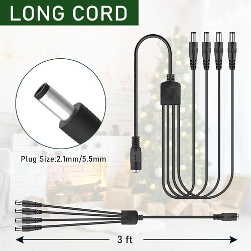 Vista 4 de Adaptador de repuesto de CA de 4.5 V compatible con Lemax # 74707 Accesorio de ciudad espeluznante de 4.5 voltios con 4 tomas de salida