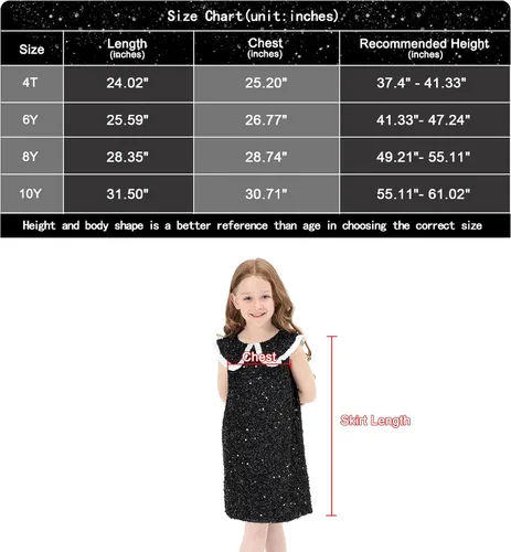 Vista 5 de Vestido de lentejuelas brillantes para niñas, vestidos de fiesta de princesa para niñas pequeñas, traje de cumpleaños, vestidos para ocasiones