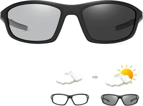 Vista 3 de Gafas de lectura bifocales fotocrómicas de transición para ciclismo para hombres y mujeres, gafas de sol deportivas cuadradas negras