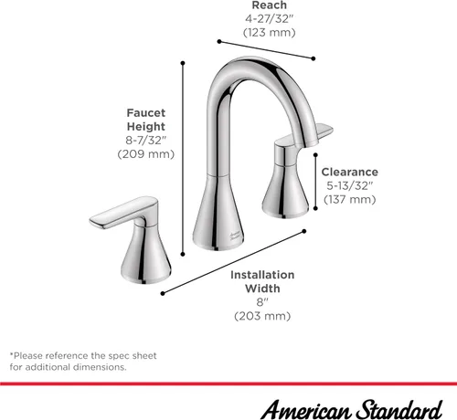 Vista 5 de Aspirations - Grifo de baño de 2 manijas de 8 pulgadas, 1.2 gpm/4.5 L/min con manijas de palanca