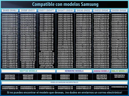 Vista 7 de Kit de reparación de secadora Samsung mejorado para DC97-16782A Kit de reemplazo de rodillo de secadora Samsung, DC93-00634A polea loca de secadora