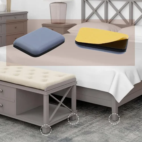 Vista 4 de Antrader Paquete de 12 alfombrillas deslizantes rectangulares para muebles, protector de suelo, posavasos mágicos antiabrasión, para mover muebles