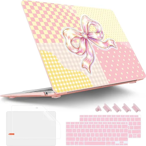 Vista 28 de Tuiklol Para MacBook Air de 13 pulgadas (versión 2021-2018) M1 A2337/A1932/A2179 con pantalla Retina Touch ID, carcasa rígida de plástico y cubierta