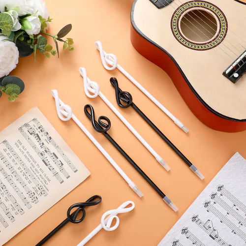 Vista 7 de Lincia 100 bolígrafos de notas musicales a granel, bolígrafos musicales a granel, recuerdos de fiesta temática musical, regalos novedosos para coro