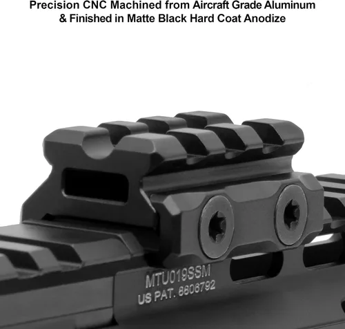 Vista 4 de Leapers MT-RSX5S Inc., UTG Super Slim Picatinny Riser Mount, 1/2" de altura, 3 ranuras, negro