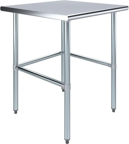 Vista 18 de Mesa de Trabajo de Acero Inoxidable con Base Abierta de 24" x 14" – Mesa Comercial Compacta Certificada NSF con Patas Galvanizadas para Cocinas