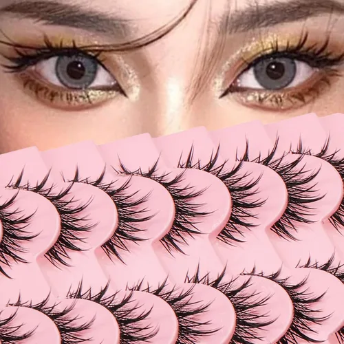 Vista 22 de Pestañas postizas de visón 3D, pestañas postizas naturales y finas, 0.59 pulgadas, pestañas largas y esponjosas, herramientas de maquillaje de ojos