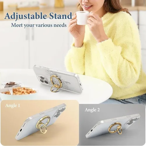 Vista 6 de Anillo magnético para teléfono MagSafe Grip [Super Magnet] StylishTwinkle Design Soporte de anillo Soporte de anillo Magsafe Pop Socket (dorado)