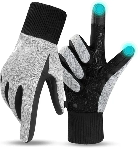 Vista 9 de ihuan - Guantes de invierno impermeables para pantalla táctil, para mujer y Forro polar cálido, resistente al viento, antideslizante, aislamiento