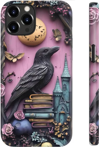 Vista 73 de LUHOURI Funda para iPhone 12 Mini, compatible con carga inalámbrica, doble capa, interior de silicona suave + carcasa exterior dura, bonito diseño