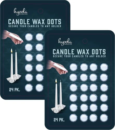 Vista 7 de Hyoola Puntos adhesivos para velas, puntos de cera para velas, adhesivo para velas, 24 puntos