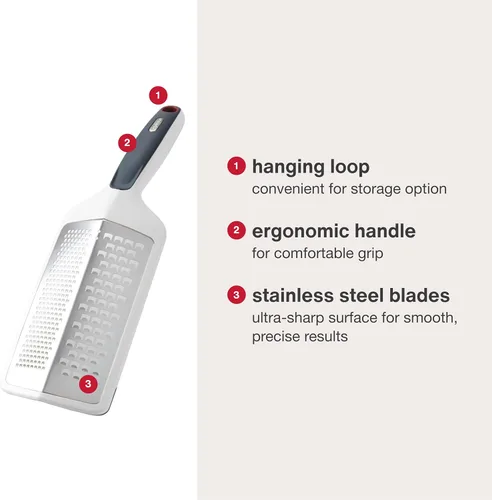 Vista 4 de Zyliss SmoothGlide - Rallador doble – De mano con cuchillas de acero inoxidable y mango ergonómico – Rallador mediano y grueso de doble cara