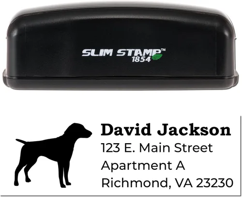 Vista 158 de Airedale Terrier Address Stamp, Custom Airedale Terrier Hand Stamp for Dog Lovers, Duo Rubber Return Address for Pet Owners Montaje manual Duo
