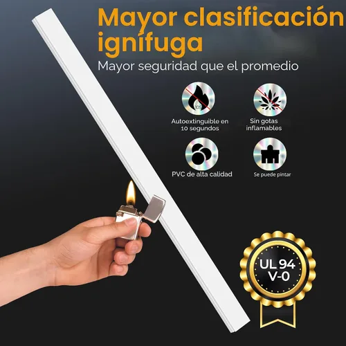Vista 8 de Ocultador de cable de 56.7 pulgadas, cubiertas de alambre para 1 cable en la pared, cubiertas de cable de alta calidad para cables en la pared Blanco