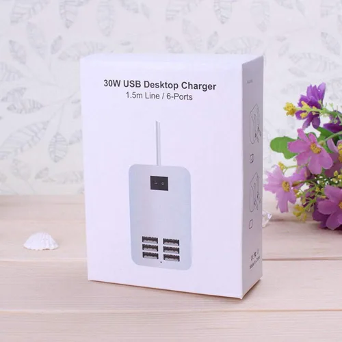 Vista 6 de Estación de carga USB, puerto de carga USB de 6 puertos adecuado para teléfonos inteligentes, todos los dispositivos de carga con SBU, cargador