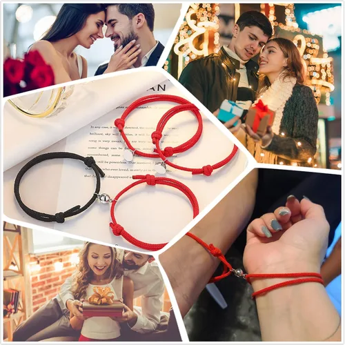 Vista 6 de Tarsus Juego de pulsera magnética para pareja votos de amor eterno joyería regalos para pareja o mejores amigos