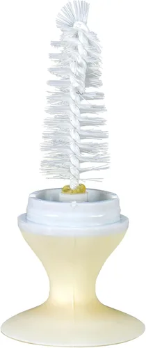 Vista 4 de Nuby Cepillo 2 en 1 para biberón con soporte, cerdas de nailon suave, apto para lavavajillas, herramienta de limpieza de biberones y pezones