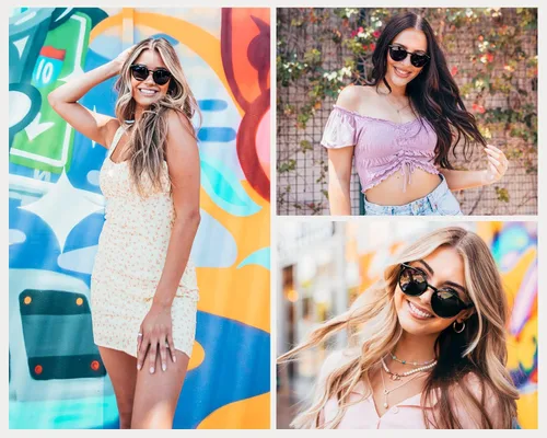 Vista 3 de WearMe Pro - Gafas de sol redondas retro resistentes 100 UVAUVB para mujeres y hombres