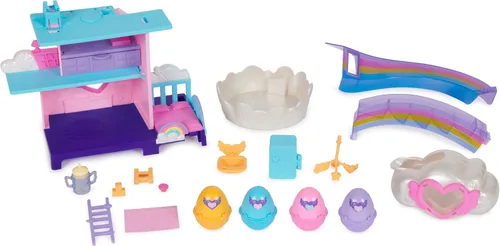 Vista 9 de Hatchimals Alive! Juego de vivero y guardería con 4 mini figuras en huevos autoeclosivos, 13 accesorios, juguetes para niños para niñas y niños a