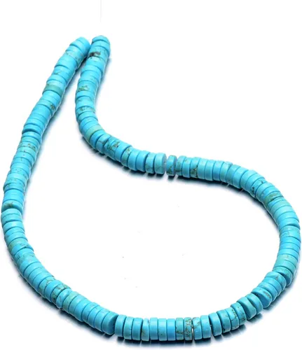 Vista 3 de AD Beads Cuentas sueltas de piedras preciosas Heishi azul turquesa de 15.5 pulgadas, 0.157in, 0.236in, 0.315in, 0.394in, 0.472in (0.315in)