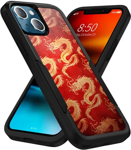 Vista 23 de CasesOnDeck Grip Case Compatible with Apple iPhone 14 (6.1") / iPhone 14 Case [Dual Tactical] Slim Heavy Duty Heavy Duty Case Black Matte (Astronaut)