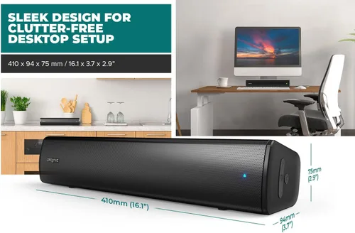 Vista 3 de Creative Stage Air V2 2.0 Altavoz portátil de barra de sonido Bluetooth - 10 W RMS - Negro