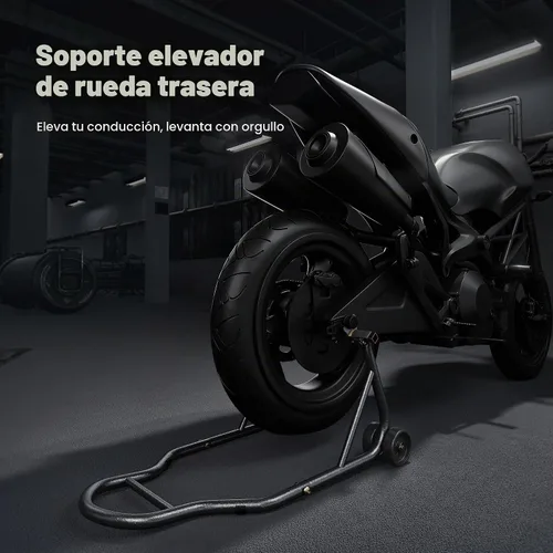 Vista 2 de SPECSTAR Soporte universal para motocicleta, capacidad de 441 libras de elevación de rueda trasera con carrete de basculante ajustable U+L, soporte