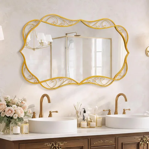 Vista 12 de Besdomus Espejo de baño negro moderno: espejos de baño grandes de 24 x 36 pulgadas para colgar sobre el fregadero, colgante vertical u horizontal