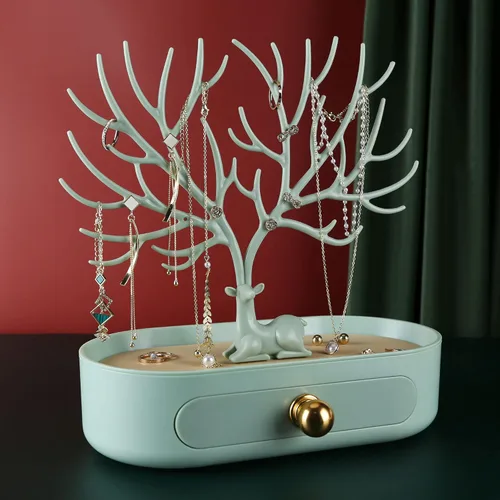 Vista 8 de MORE&LESS Antlers - Soporte de exhibición de joyería con mango de aleación de aluminio, organizador colgante de torre de árbol para anillos, aretes