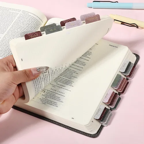 Vista 6 de Mr. Pen - Pestañas de la Biblia, 75 pestañas, tierra otoñal, letras doradas en relieve Laminated Bible Tabs for Women and Men, Bible Tabs for