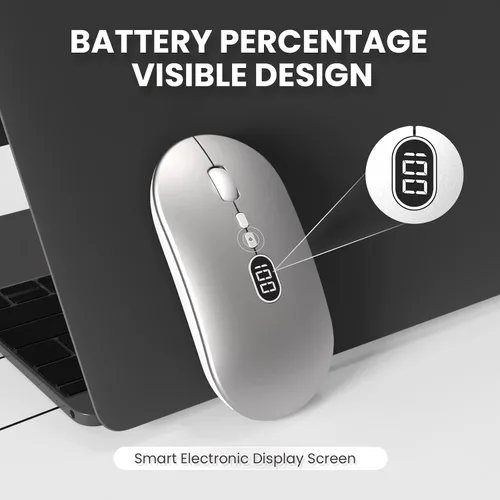Vista 2 de MAGIC-REFINER X1 - Mouse inalámbrico para computadora portátil con nivel de batería visible, mouse USB ultradelgado portátil de 2.4G, clic