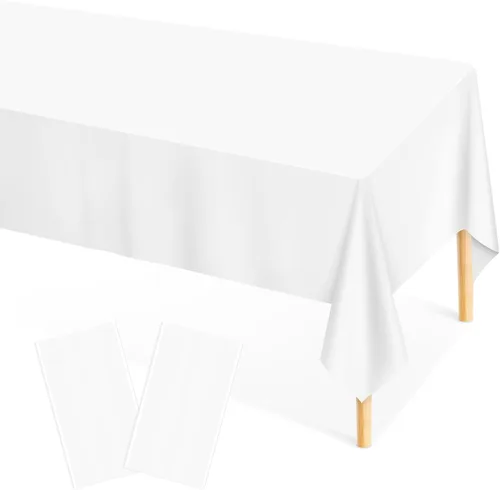 Vista 15 de Mulbozy Mantel de plástico color crema, desechables, paquete de 4, 54 x 108 pulgadas, manteles rectangulares de plástico beige para decoración