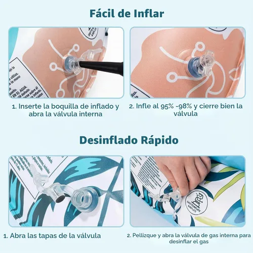 Vista 6 de OKSUWATER Paquete de 3 flotadores de piscina para adultos, multicolor
