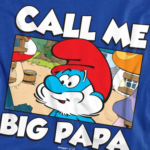 Vista 3 de Smurfs Call Me Big Papa Unisex Adult T-Shirt, Royal Blue