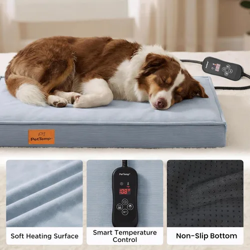 Vista 5 de Cama térmica extragrande para perros con espuma viscoelástica ortopédica, camas de 4 pulgadas de grosor para perros de tamaño grande, sofá