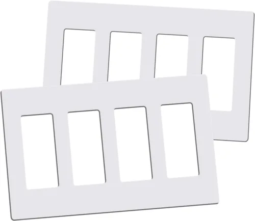 Vista 13 de Placas de pared decorativas sin tornillos, cubiertas de tomacorriente seguras para niños de 3 bandas, tamaño estándar 4.68" x 6.54", placa frontal