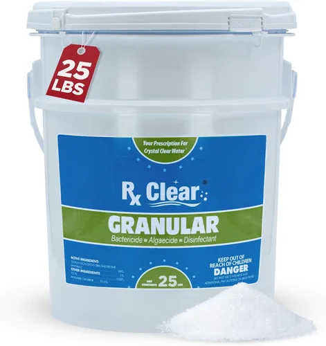 Vista 13 de Rx Clear Cloro granular para piscina de 2 libras Uso como bactericida, algicida y desinfectante en piscinas, jacuzzis y spas Estabilizado