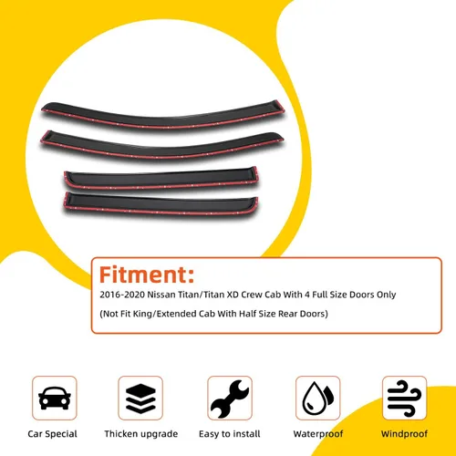 Vista 17 de Protectores de lluvia compatibles con Chevy/GMC C/K Extended Cab 1988